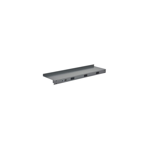 Global Industrial Steel Upper Shelf W/ 3 Duplex Outlets 48""W x 12""D Gray