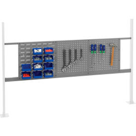 Global Industrial 36"" Pegboard & 18"" Louver Panel Kit 72""W Gray