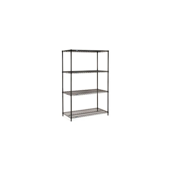 Nexel 4 Shelf Black Epoxy Wire Shelving Unit Starter 30""W x 14""D x 54""H