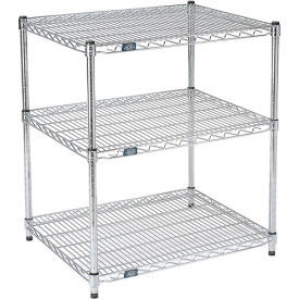 Nexel 3 Shelf Chrome ESD Wire Shelving Unit Starter 36""W x 30""D x 34""H