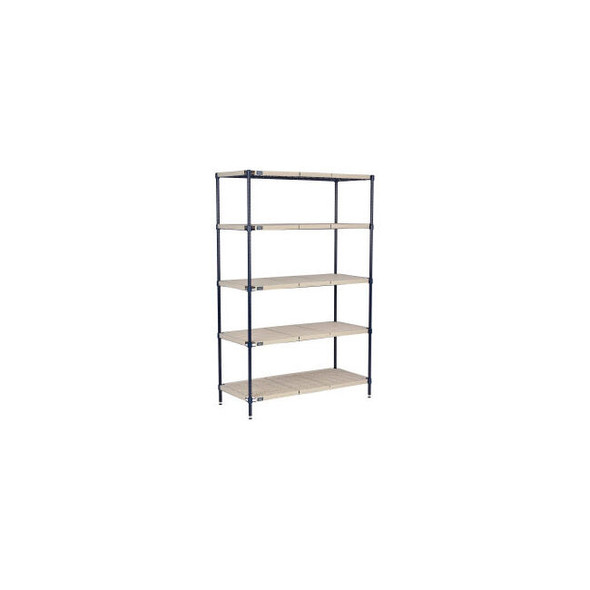 Nexel Nexelite 5 Shelf Vented Plastic Mat Shelving Unit Starter 60""W x 24""D x