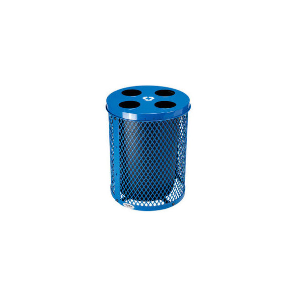 Global Industrial Outdoor Steel Diamond Recycling Can With Multi-Stream Lid 36 G