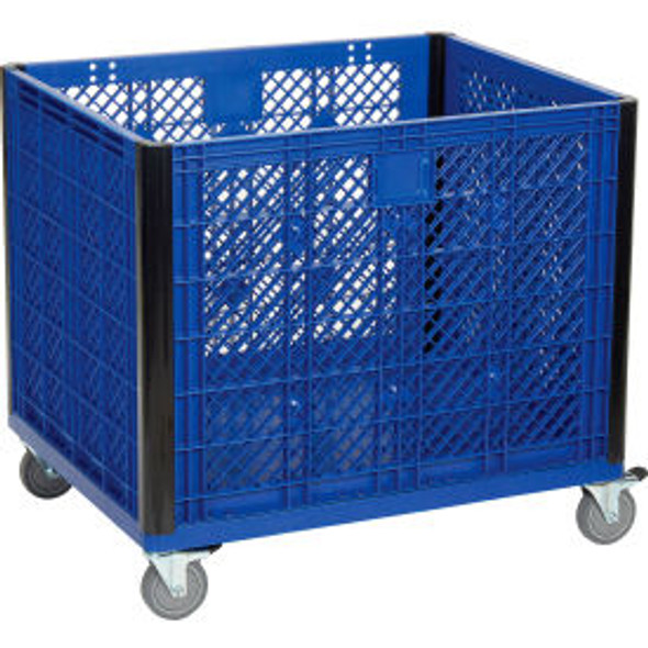 Global Industrial Easy Assembly Vented Wall Container - Casters 39-1/4 x 31-1/2