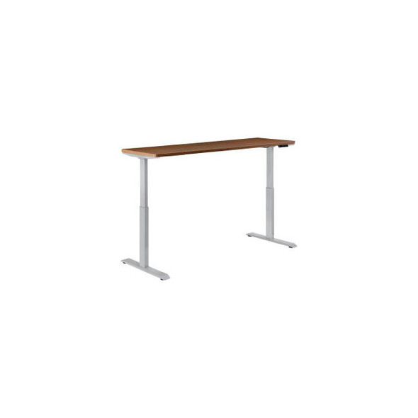 Interion Electric Height Adjustable Desk 72""W x 30""D Walnut W/ Gray Base