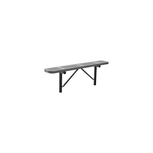 Global Industrial 6' Outdoor Steel Flat Bench Perforated Metal In Ground Mount G