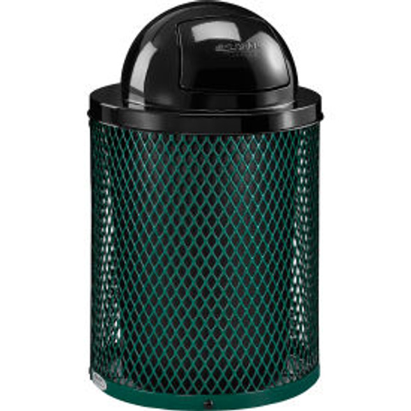 Global Industrial Outdoor Steel Diamond Trash Can With Dome Lid 36 Gallon Green