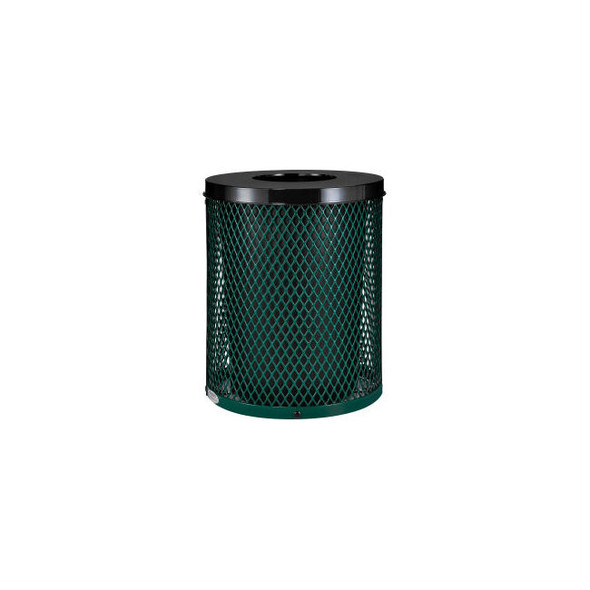 Global Industrial Outdoor Diamond Steel Trash Can With Flat Lid 36 Gallon Green