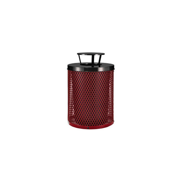 Global Industrial Outdoor Diamond Steel Trash Can With Rain Bonnet Lid 36 Gallon