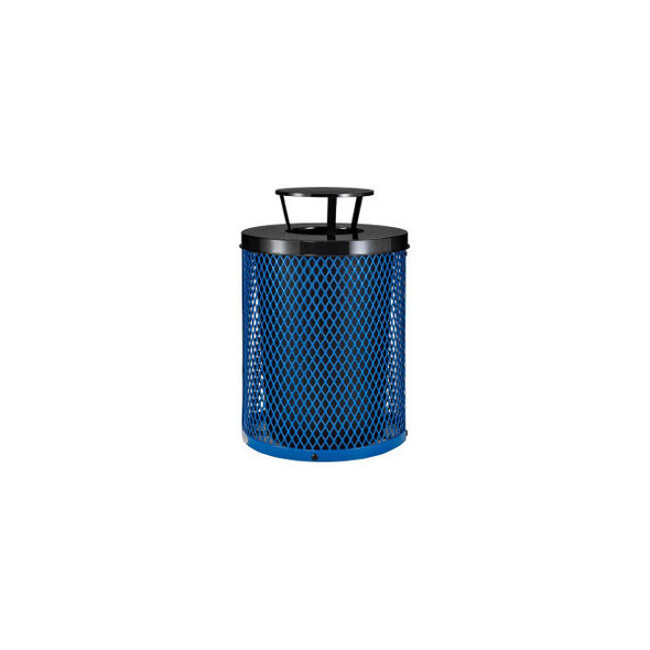 Global Industrial Outdoor Diamond Steel Trash Can With Rain Bonnet Lid 36 Gallon
