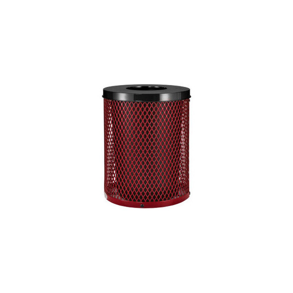 Global Industrial Outdoor Diamond Steel Trash Can With Flat Lid 36 Gallon Red