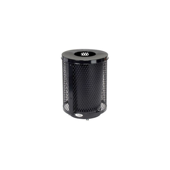 Global Industrial Outdoor Diamond Steel Trash Can With Flat Lid & Base 36 Gallon