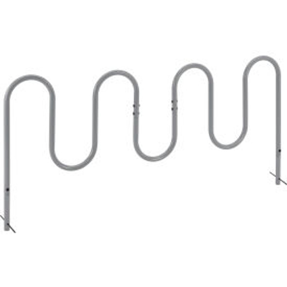 Global Industrial Wave Bike Rack 9-Bike Capacity Below Ground Mount Gray