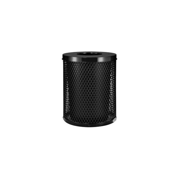 Global Industrial Outdoor Diamond Steel Trash Can With Flat Lid 36 Gallon Black