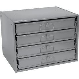 Durham Steel Compartment Box Rack 20 x 15-3/4 x 15 with 4 of 32-Compartment Boxe
