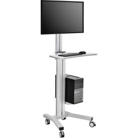 Global Industrial Mobile Height Adjustable Desktop Computer Workstation with 4-O