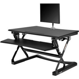 Interion Ergonomic Sit-Stand Desk Converter & Single Monitor Mount Kit - Full Wi
