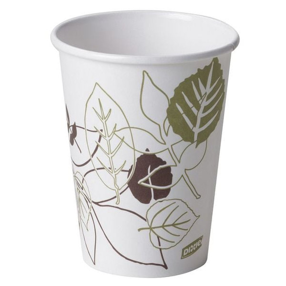 Dixie Disposable Hot cup 12 oz. White, Paper, Pathways,  Pk1000 2342PATH