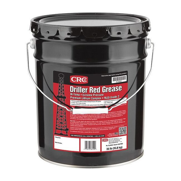 Crc Driller Red Grease Ext Pressure, 35 lb., 35 lb, Pail, Red SL3650