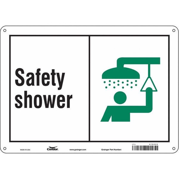 Safety Shower, 14 in W x 10 in H, Horizontal Rectangle, Aluminum, 470Z95