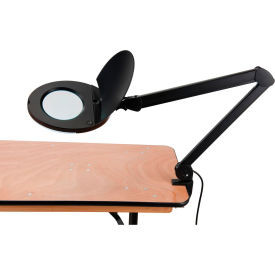 Global Industrial 8 Diopter LED Magnifying Lamp With Covered Metal Arm Black