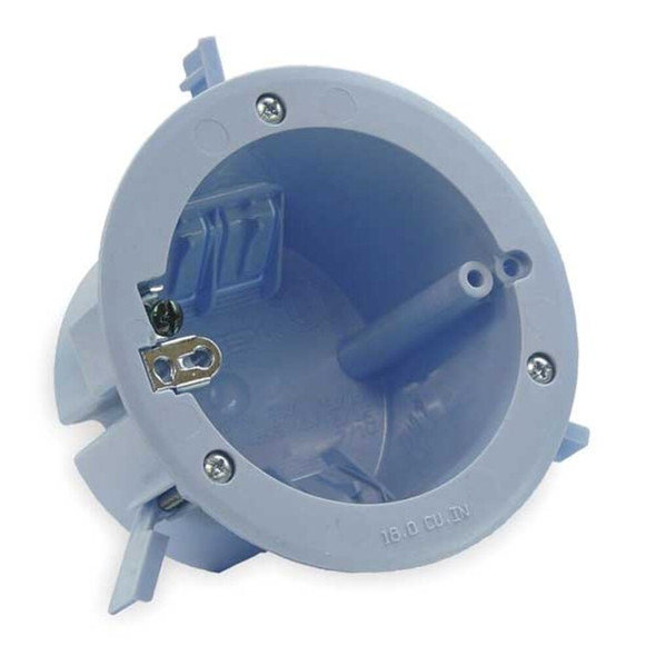 Electrical Box, 18 cu in, Ceiling Box Type, 1 Gang, Polycarbonate, Round Shape  EZ18COGR