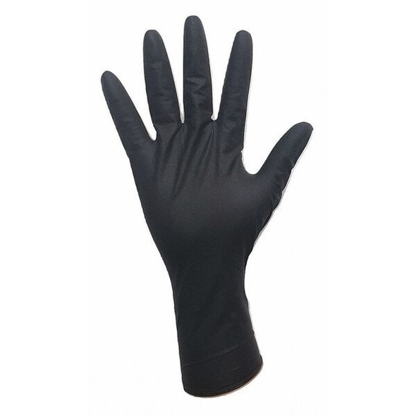 Disposable Gloves, 3.5 mil Palm, Nitrile, Powder-Free, XL (10), 100 PK, Black