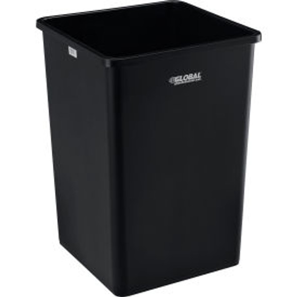 Global Industrial Square Plastic Trash Can 35 Gallon Black