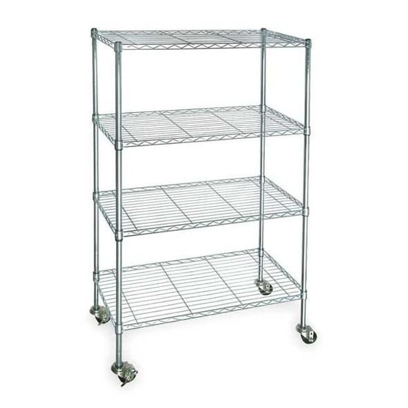Manufacturer Varies Wire Cart, 4 Shelf, Zinc,36x24x67 In. 3TPC5