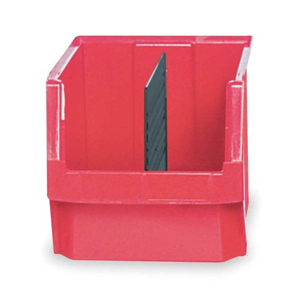 Storage Bin, Polyethylene, Red, 11 7/8 in H, 12 3/8 in W, 19 3/4 in L
