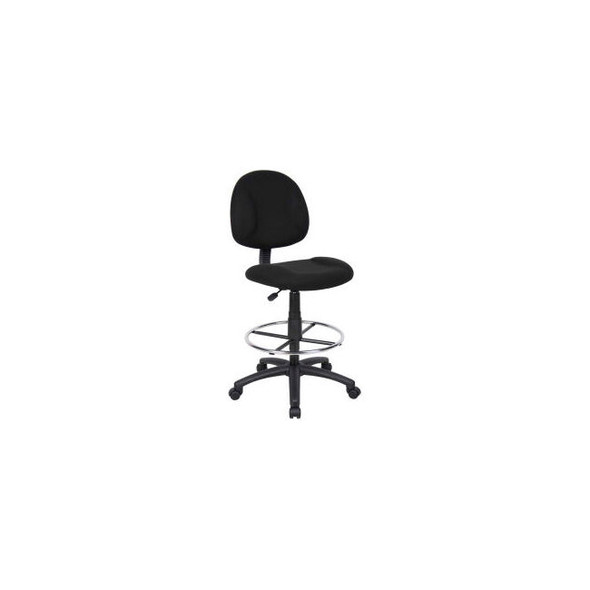 Interion Drafting Stool - Fabric - Black