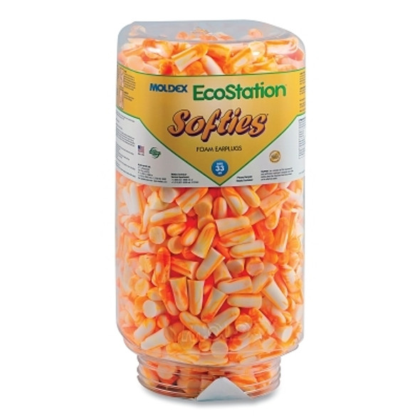 EcoStation™ Dispenser Snap-In Earplug Refill, Recyclable Bottle, Foam Earplugs, Orange/White Swirls/Streaks, Softies® EcoStation™ Dispenser Snap-In Earplug Refill, Recyclable Bottle, Foam Earplugs, Orange/White Swirls/Streaks, Softies®