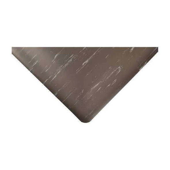 Antifatigue Mat, 5 ft. L x 3 ft. W, 1" Thickness, Vinyl, Marble, Black/White