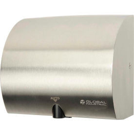 Global Industrial High Velocity Automatic Hand Dryer Brushed Stainless Steel 120