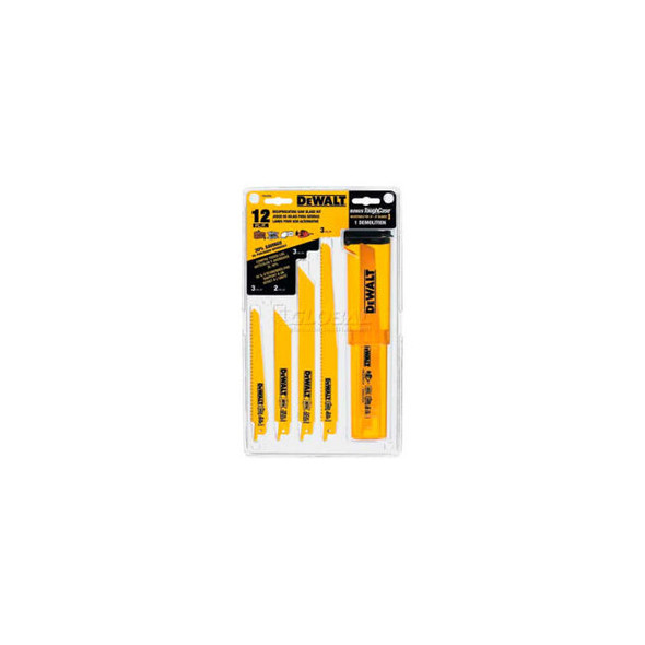 DeWalt Bi-Metal Reciprocating Saw Blade Set DW4892 12 Piece Set W/Telescoping Ca