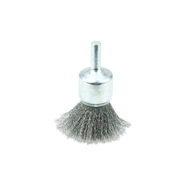 Crimped Wire Solid End Brush, Steel, 3/4 in dia x 0.006 in Wire, 22000 RPM