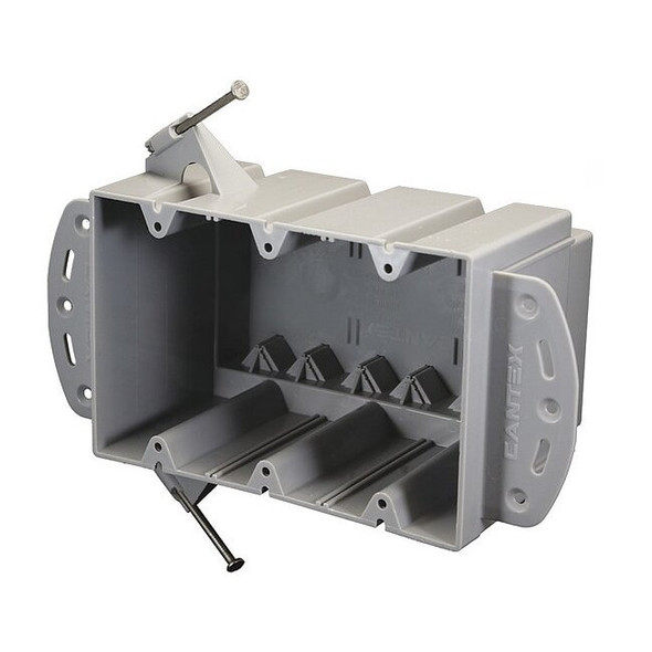 Electrical Box, 74 cu in, Switch Box Type, 3 Gangs, PVC, Rectangular Shape