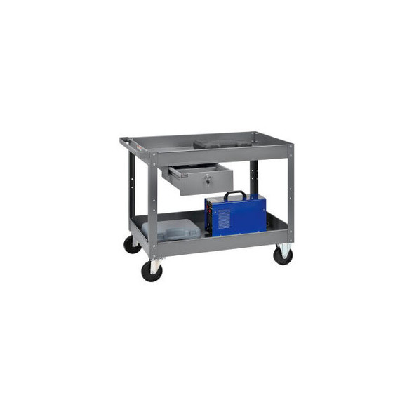 Global Industrial Stock Cart w/1 Drawer & 2 Shelves 500 lb. Cap 36""L x 24""W x