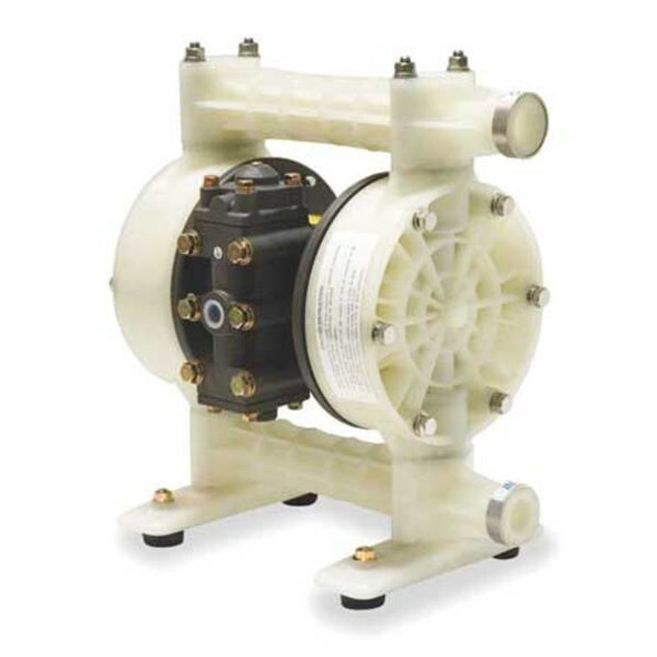 Dayton Double Diaphragm Pump, Polypropylene, Air Operated, PTFE, 21 GPM 6PY40