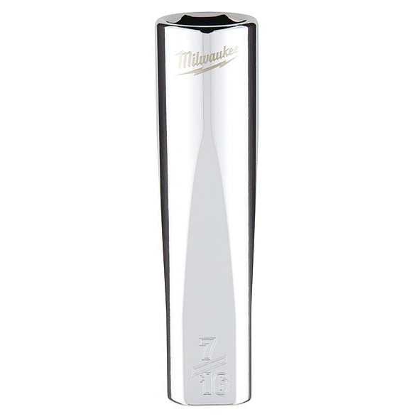 3/8 in. Drive 7/16 in. SAE 6-Point Deep Socket with FOUR FLAT Sides