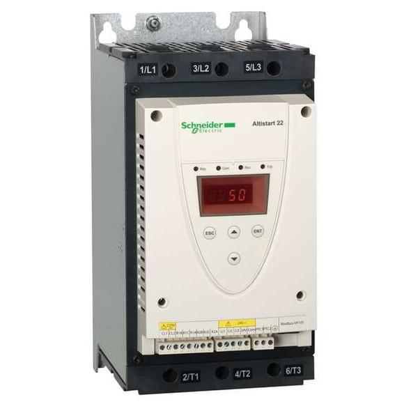 Schneider Electric Soft Start, 208-600VAC,88A,3 Phase ATS22D88S6U