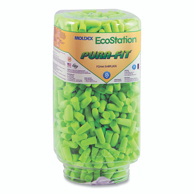 EcoStation™ Dispenser Snap-In Earplug Refill, Recyclable Bottle, Foam Earplugs, Bright Green, Pura-Fit®