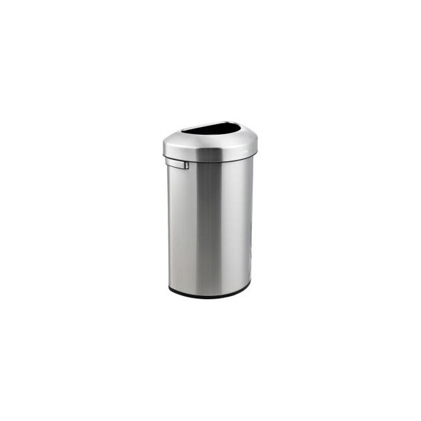Global Industrial Stainless Steel Semi-Round Open Top Trash Can 16 Gallon