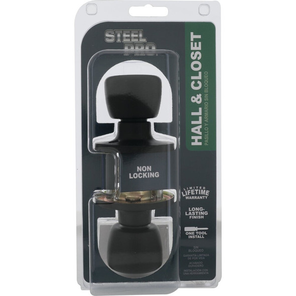 Steel Pro Matte Black Tulip Passage Door Knob TRX930B 212919
