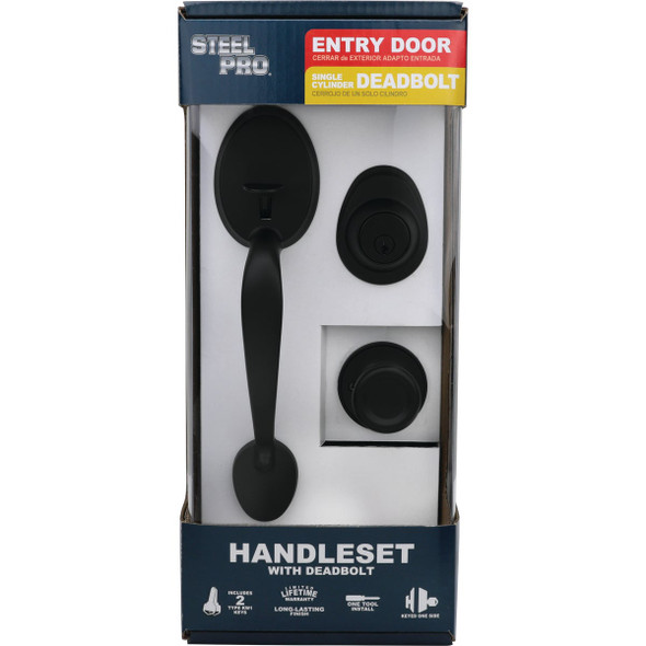 Steel Pro Matte Black Tulip Handleset HY7X9S1 228807
