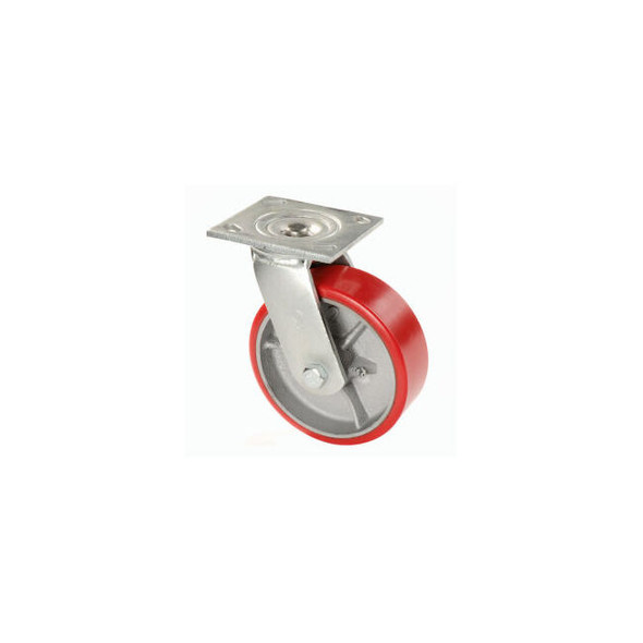 Global Industrial Heavy Duty Swivel Plate Caster 5"" Polyurethane Wheel 500 Lb.
