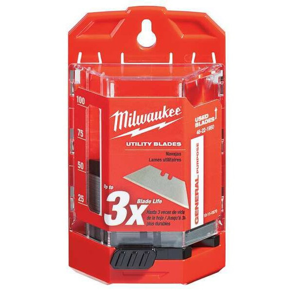 Milwaukee Tool General Purpose Utility Blades w/ Dispenser, PK50 48-22-1950