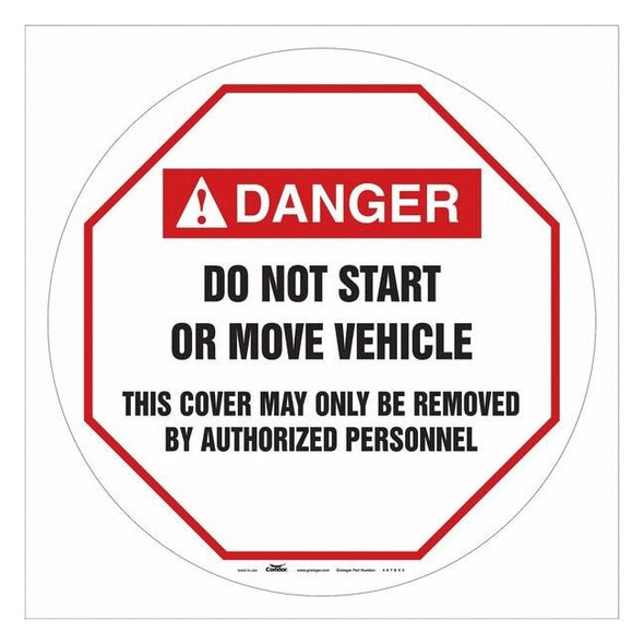 Condor Traffic Sign, 24 in H, 24 in W, Vinyl, Circle, English, 487D53 487D53
