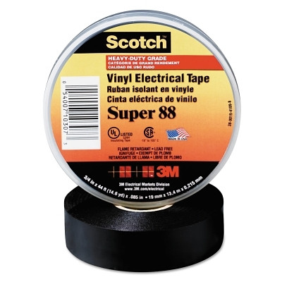 Super 88 Vinyl Electrical Tape, 1 in x 36 yd, Black
