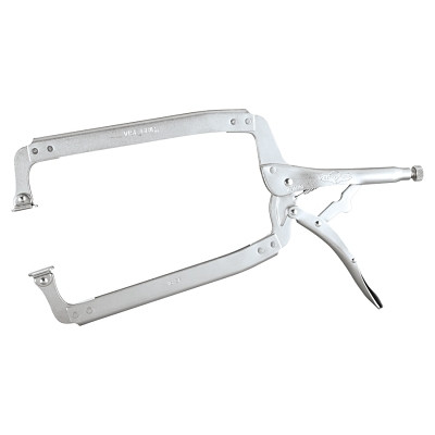 Locking C-Clamps with Swivel Pads, Jaw Opens to 8 in, 18 in Long