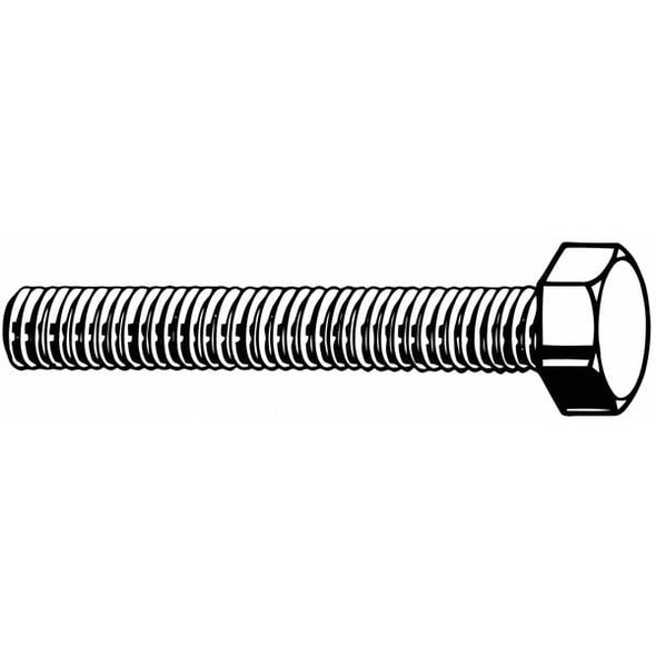 Grade 8, 1"-8 Hex Head Tap Bolt, Zinc Yellow Steel, 4 in L, 5 PK